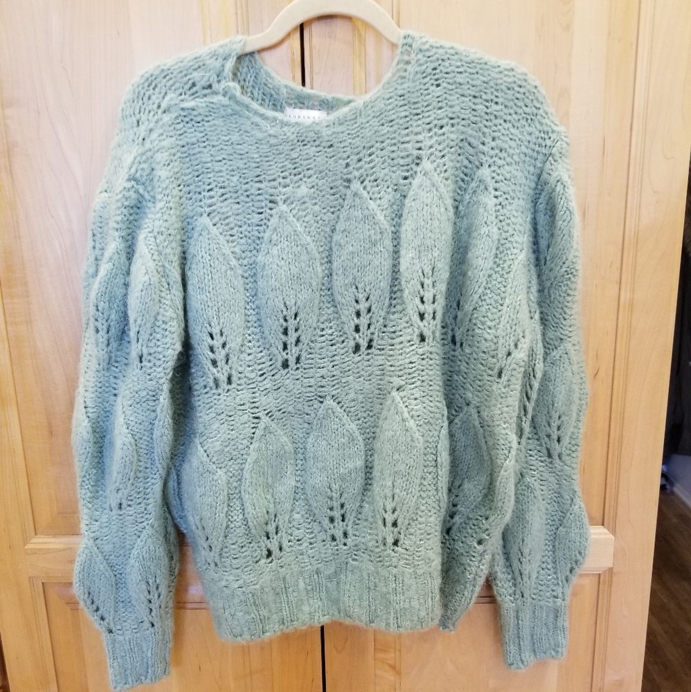 Topshop Petal Pointelle Sweater SZ 12 NWT